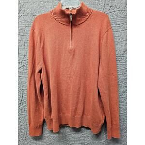 Brooks Brothers 1/4‎ Zip Sweater Men's XL 100% Supima Cotton Cashmere Mock Neck